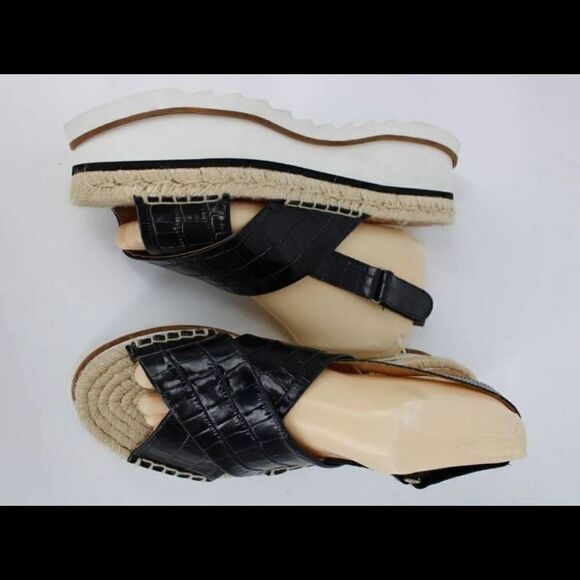 Jeffrey CampbellBlack Croc Wedge Espadrille Size 40/10. - Picture 10 of 11